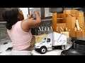 MOVING IN VLOG pt. 1 | Unpacking + Organizing + Cooking