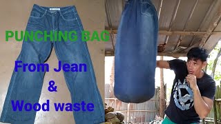 How to make PUNCHING BAG from OLD JEANS DIY