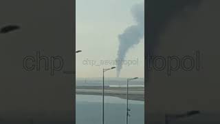 Нефтебаза в Тамани атакована беспилотниками. Вид с крымского моста.