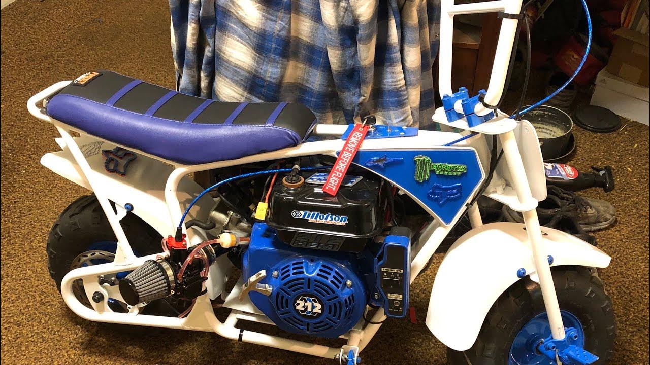 Mega Moto 105 to Tillotson 212E electric start build YouTube