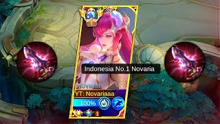 1000% IQ TOP 1 GLOBAL NOVARIA BURST DAMAGE BUILD & EMBLEM 2025😱🔥 (must try)- MLBB