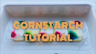 CORNSTARCH CRUNCHIES TUTORIAL WITH END RESULT | ASMR | STEP BY STEP