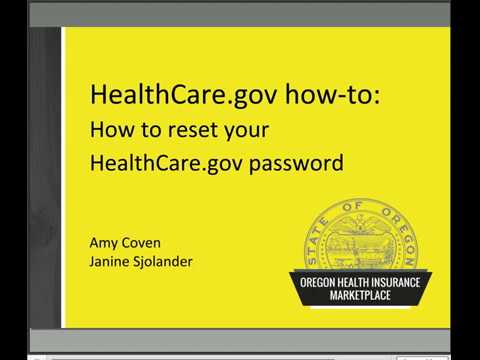 HealthCare.gov how-to: #2 How to reset your HealthCare.gov password