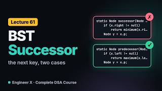 Inorder Successor in a BST: Both Cases Explained in Java | DSA Course L61