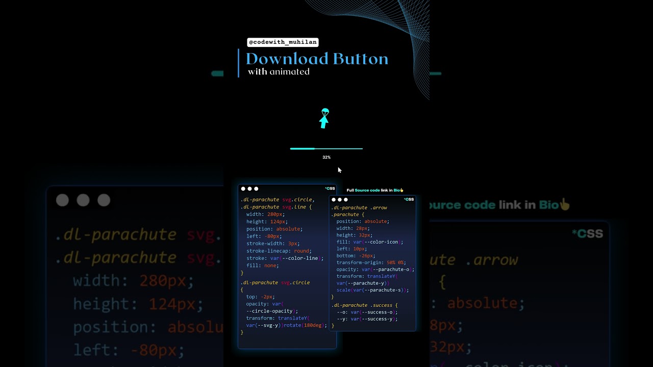 Animated Download Button #codewith_muhilan #css #coding #animation