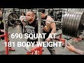 UNBELIEVABLE 690 POUND SQUAT AT 181 BODY WEIGHT!!!