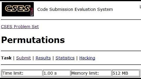 Permutations - CSES Introductory Problems #5