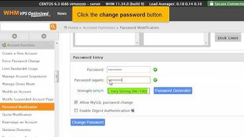 How to change your WHM Password