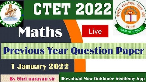 CTET 2022 Maths | Previous Year Question Paper 1 January
