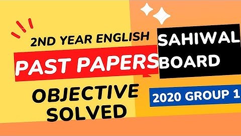 2nd Year English Past Papers