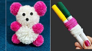 Handmade Cute Teddy Bear Using Easy Trick | Woolen Craft Idea