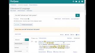 ProQuest Central: Finding Literary Criticism