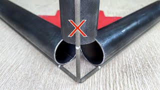 How to weld and cut 90 degree round pipes - 3 directions! For beginners.