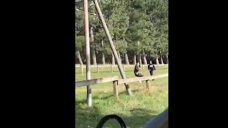 Guy Gives His Friend A Push On Zipline And She Winds Up On The Ground