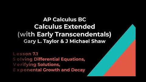 AP Calculus BC (E.T.) Lesson 7.1