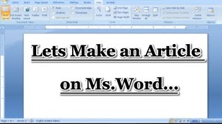 Details How to Make An Article on Ms.Word !! #learning #trending #viral News