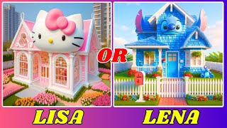 Lisa or Lena #5 🔥| Hello Kitty vs Stitch😻 | #lisa #lena #lisaorlena #lisaandlena #viral