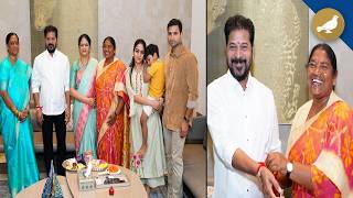 Lady ministers ties rakhi to Revanth reddy at residence amid disciplinary row