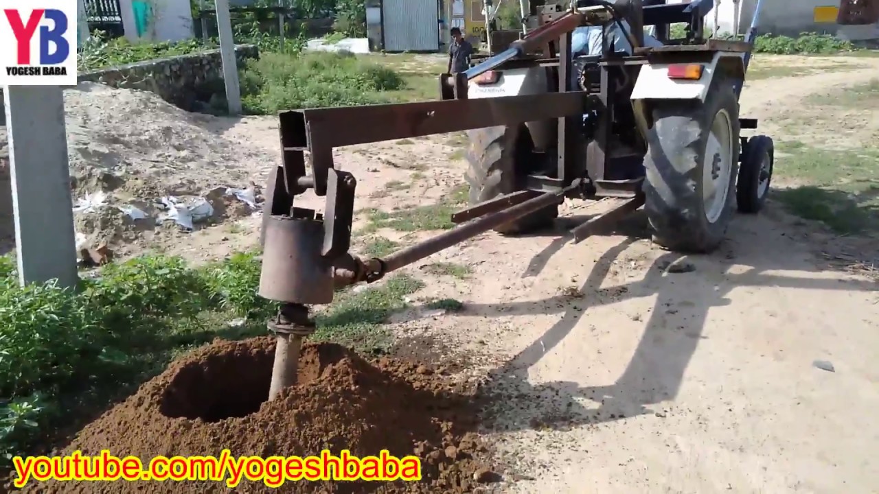 Pole Lifter with Hydraulic Post Hole Digger Indian Jugaad Technology 