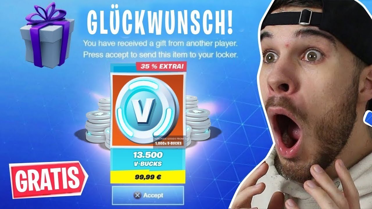 *GRATIS* V-BUCKS AN EUCH verschenken....!! - YouTube