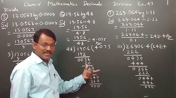 Class 5 Learning Mathematics Decimals Ex 47 Part 1 Division of Decimals By Manoj Prasad Karn.