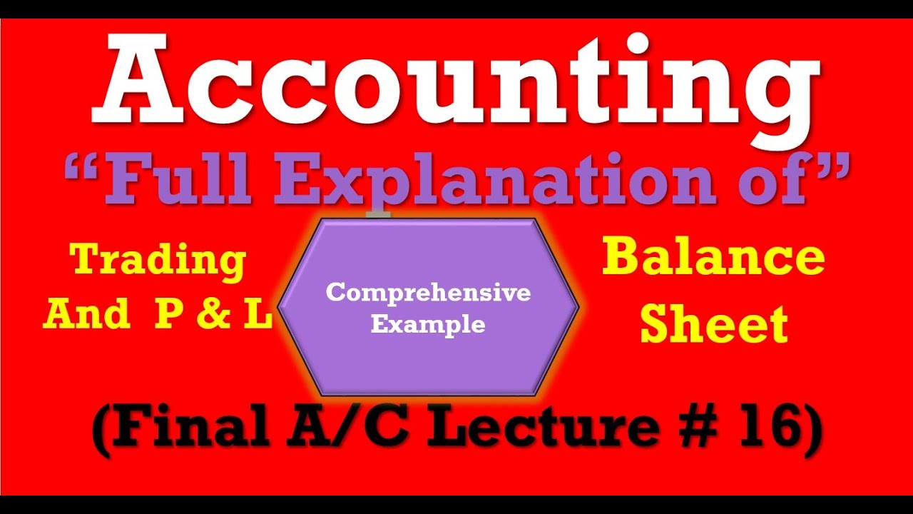 Comprehensive Example of final Account|Making of Trading & Profit ...