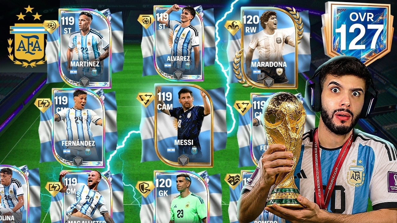 MONTEI A ARGENTINA DA FINAL DA COPA NO FC MOBILE! 🇦🇷 (com Maradona)