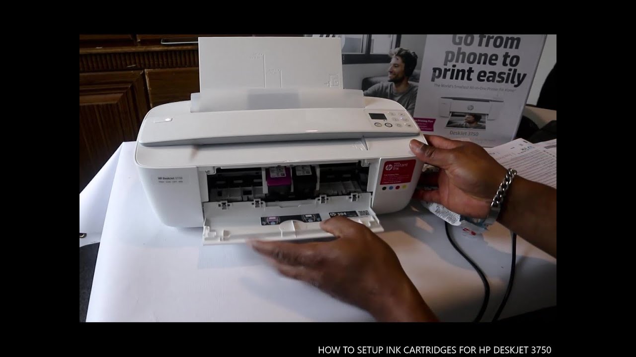 HOW TO SETUP INK CARTRIDGES FOR HP DESKJET 3750 - YouTube