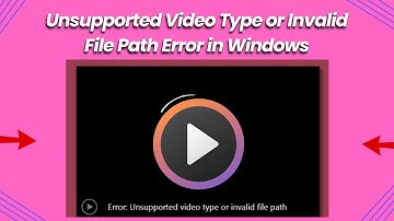 Unsupported Video Type or Invalid File Path Error in Windows