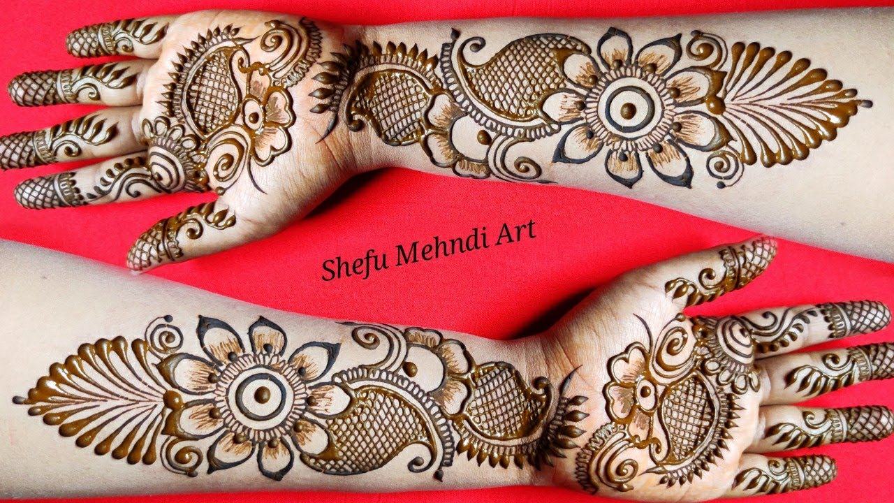 Beautiful arabic mehndi designs for front hands - YouTube