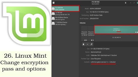Linux Mint: How to change encryption password and options
