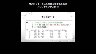 リハビリテーション医療大学生のためのプログラミング入門 12Short