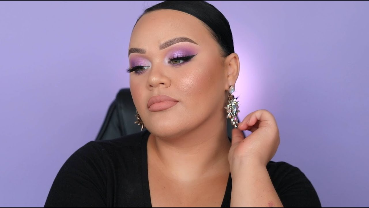 Lilac Makeup Tutorial Ft. Huda Beauty Lilac Pastel Obsessions Palette ...