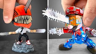 Chainsaw Unstoppable Duo: Chainsaw-Man and Mario Chainsaw Figures Makeover!