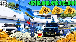 Shinchan Poor Life To Billionaire Life ll Shinchan Earn $1000,000,000 & LEAVE FRANKLIN in GTA 5