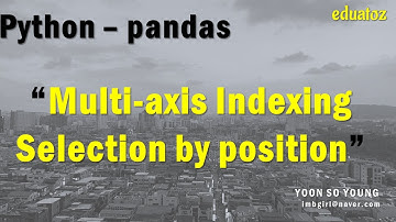 [PYTHON][pandas_31] Multi-axis Indexing - Selection by Position