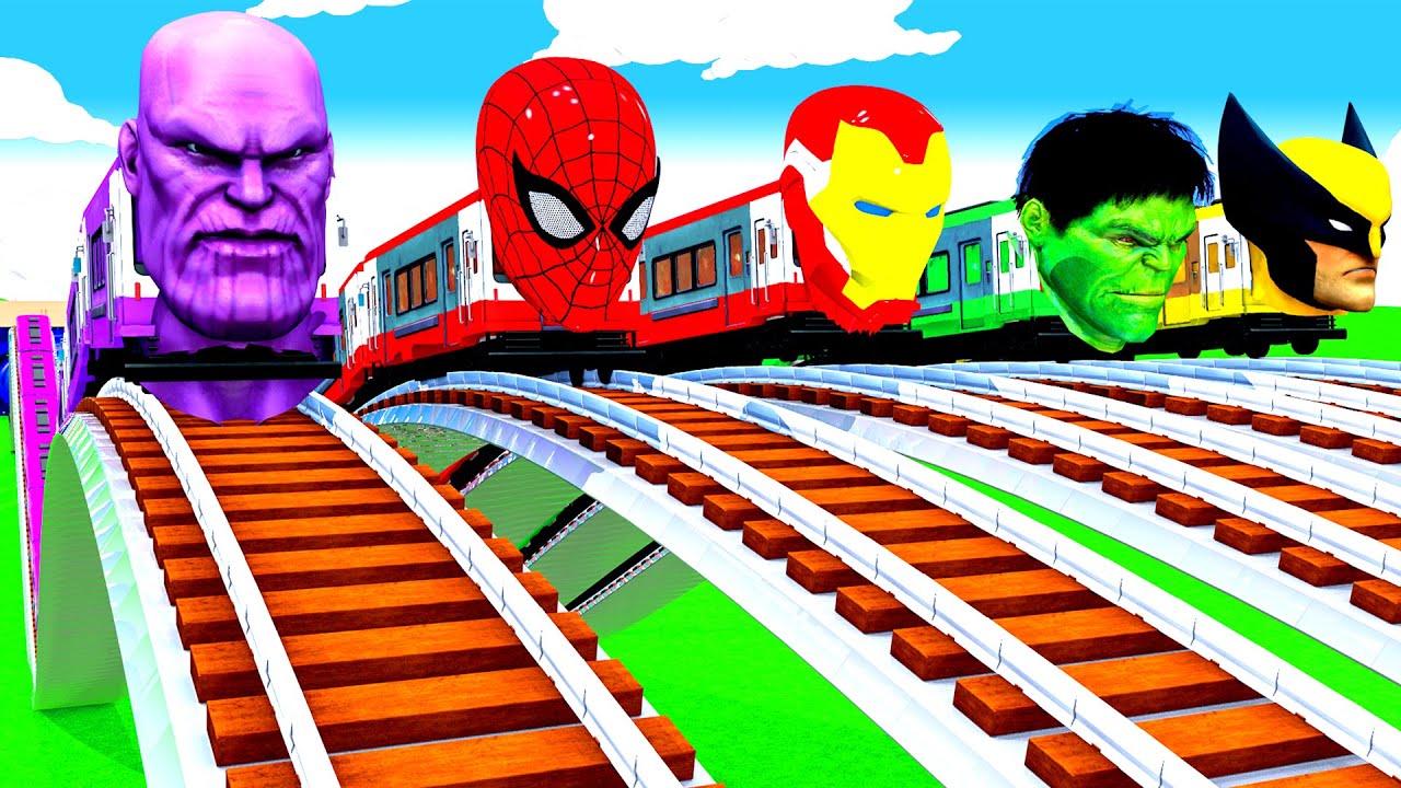 【踏切アニメ】あぶない電車 Rail gadi aa gayi chuk chuk chuk rail gadi rang birangi ...