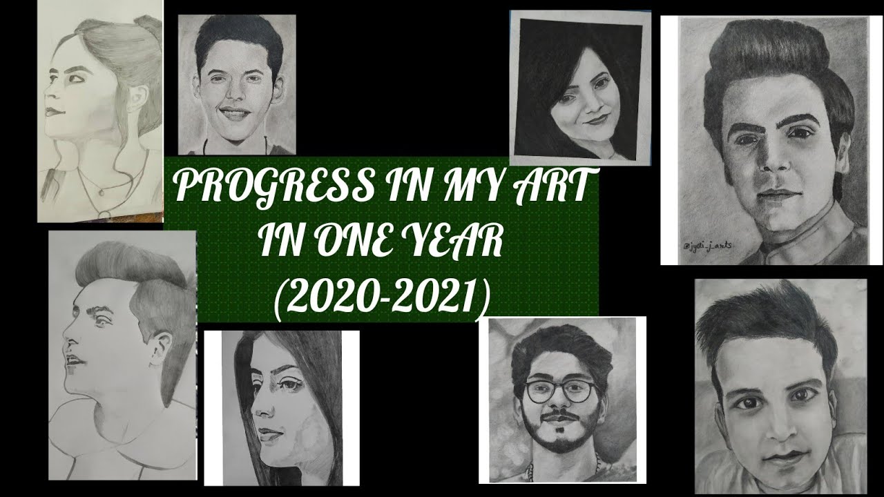 My art progress in one year 🥰(2020-2021) - YouTube