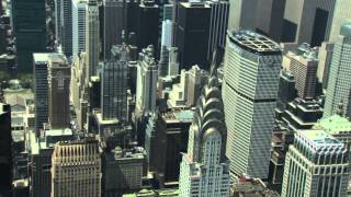 Manhattan and Chrysler Building Aerial View Video HD Helicopter Tour of New York City NYC Big Apple