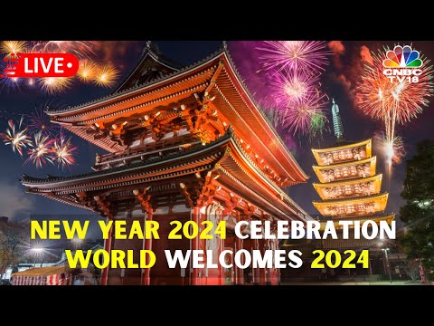 LIVE: New Year 2024 Celebrations | Dubai, Bangkok, Hong Kong Fireworks | World Welcomes 2024 | IN18L