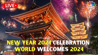 LIVE: New Year 2024 Celebrations | Dubai, Bangkok, Hong Kong Fireworks | World Welcomes 2024 | IN18L