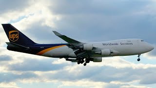 BEAUTIFUL UPS 747-400 landing at Newark