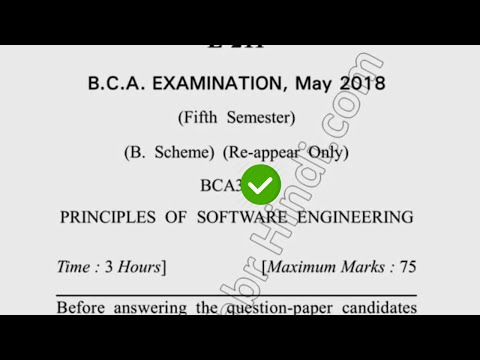May 2018 Dcrust BCA 5th Sem Reappear Principles of Software Engineering Question Paper