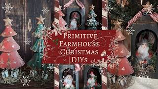 Primitive Farmhouse Christmas Home Decor Crafts | Vintage Christmas DIYs | Dollar Tree Christmas