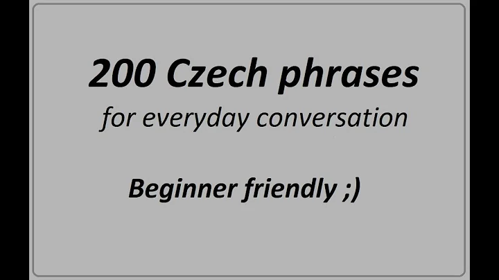 200 short Czech phrases for everyday conversation ( Beginner friendly ;) )