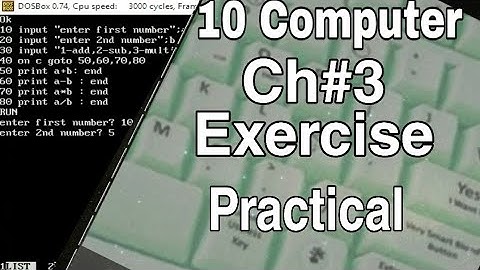 10 class computer chapter 3 Exercise programs | Practical of GW BASIC