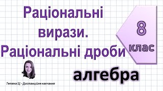 картинка: Раціональні вирази. Раціональні дроби. Алгебра 8 клас