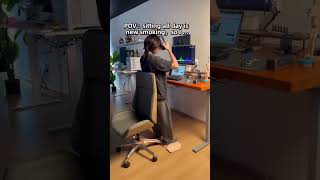 DIY standing chair:Expected genius, ended up on the floor. 💥The ultimate standing desk fail.