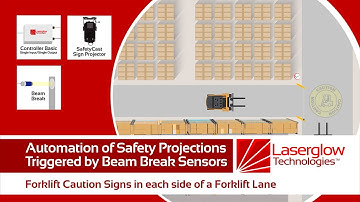 Sensor Series 11 - Forklift Caution Signs activated by Beam Break Sensor in a forklift lane