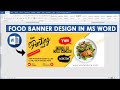 Food banner design in microsoft office word  ms word hindi tutorial